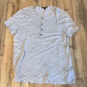 John Varvatos crewneck button-up shirt